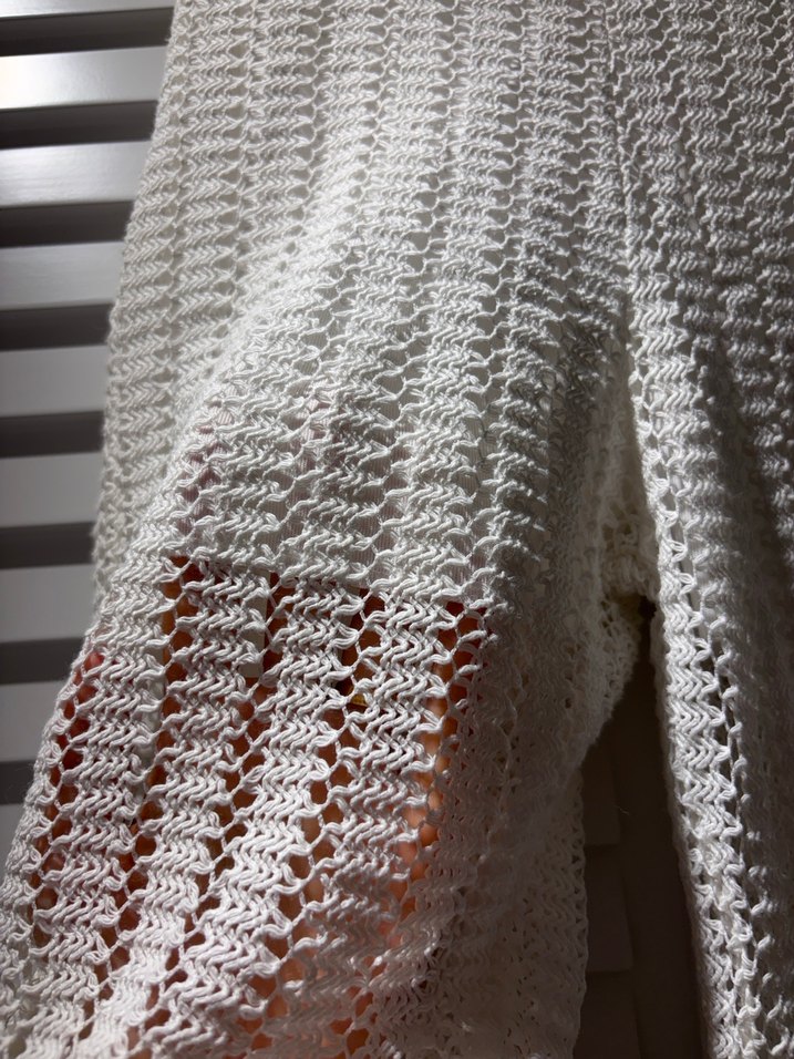 Beyaz Örgü Kadın Uzun Pantolon - Görsel 5