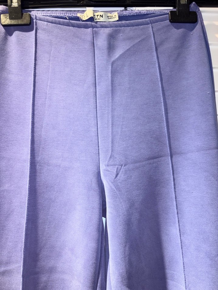 Mor Regular Fit Pilili Kadın Modal Kumaş Pantolon - Görsel 3