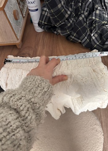 Beyaz Dantel Detaylı Keten Etek - Görsel 5