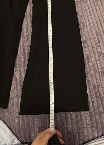 Siyah Rahat Kesim Kadın Triko Pantolon - Görsel 3