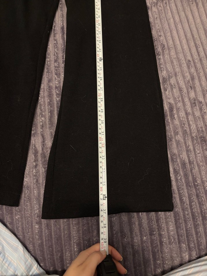 Siyah Rahat Kesim Kadın Triko Pantolon - Görsel 3