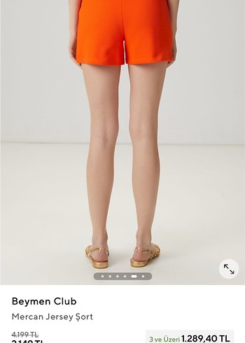 Beymen Club Mercan Jersey Mini Şort - Görsel 5