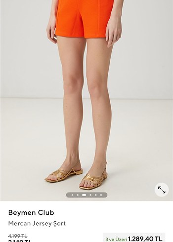 Beymen Club Mercan Jersey Mini Şort - Görsel 4