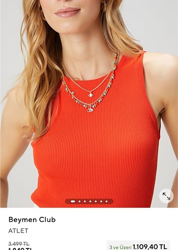 Turuncu Kadın Kolsuz Fitilli Triko Atlet - Görsel 6