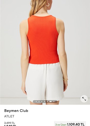 Turuncu Kadın Kolsuz Fitilli Triko Atlet - Görsel 8