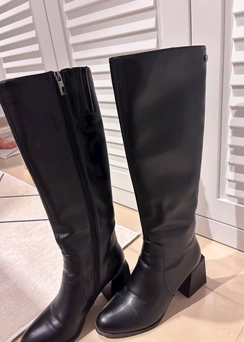Deri Siyah Çizme - Görsel 5