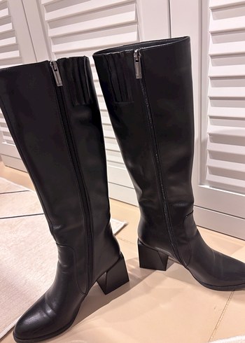 Deri Siyah Çizme - Görsel 4