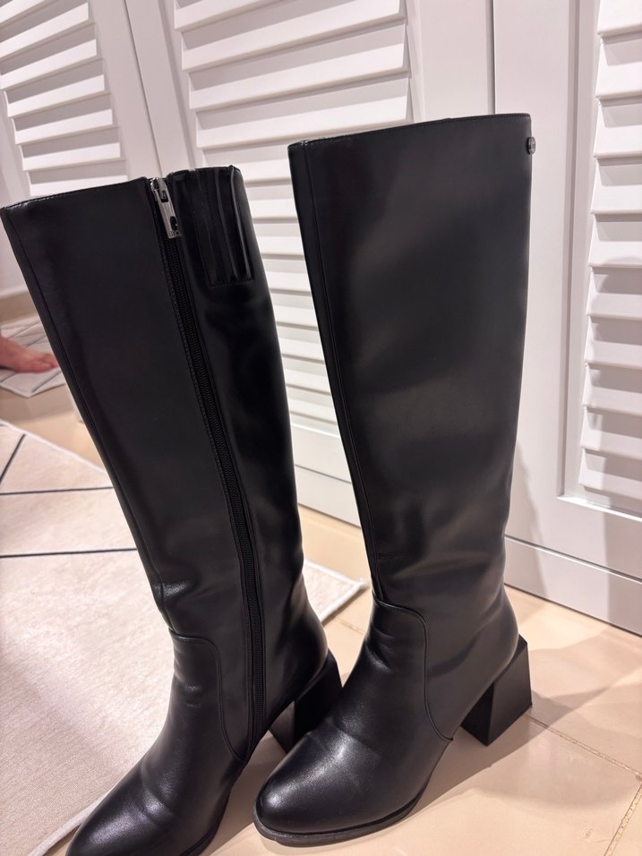 Deri Siyah Çizme - Görsel 5