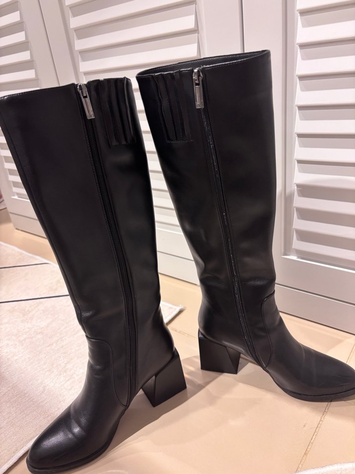 Deri Siyah Çizme - Görsel 4