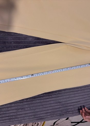 Sarı Pilili Kadın Kumaş Pantolon - Görsel 4