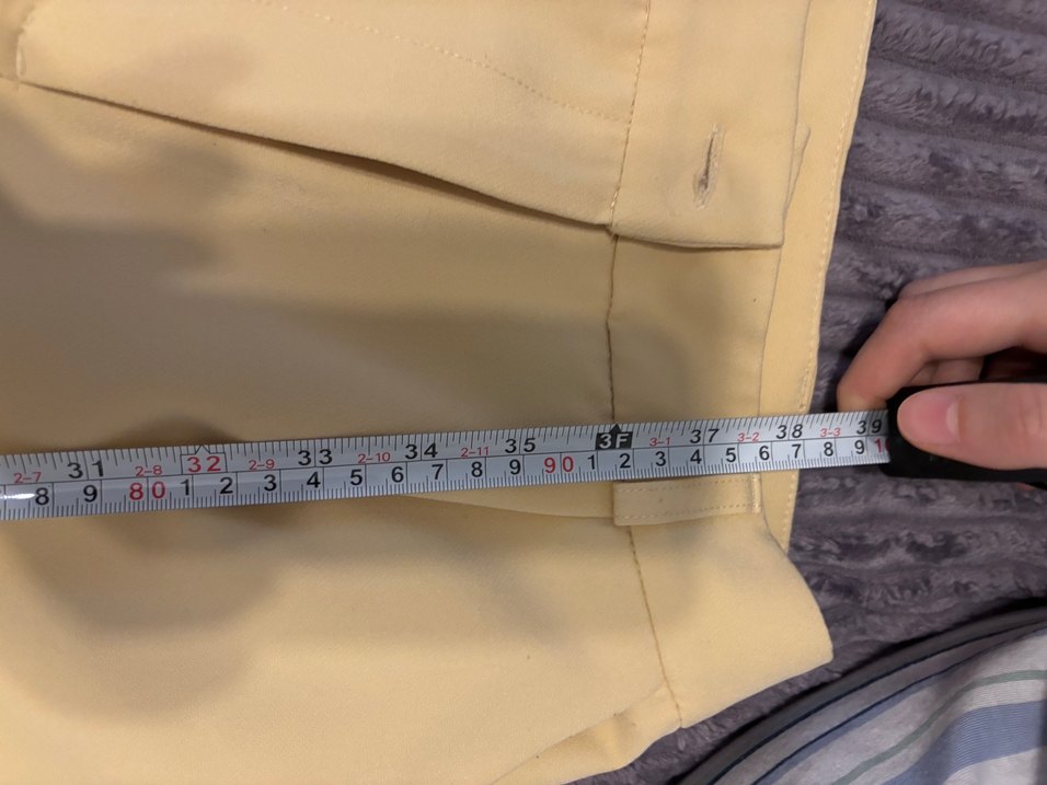 Sarı Pilili Kadın Kumaş Pantolon - Görsel 5