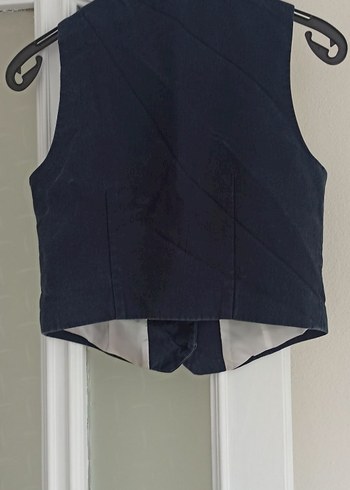 Gri Denim Düğmeli Midi Yelek - Görsel 4