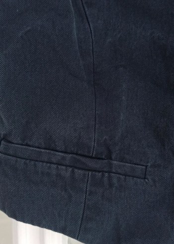 Gri Denim Düğmeli Midi Yelek - Görsel 3