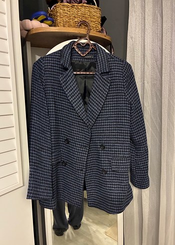 Trendyol & Milla Klasik Cizgili Lacivert Blazer Ceket