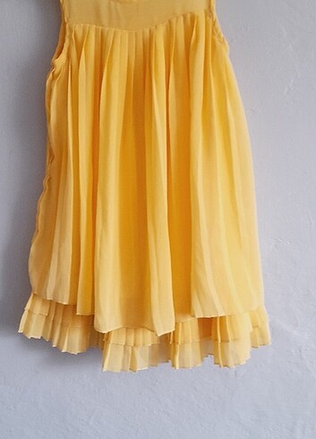 24-36 Ay Beden sarı Renk Kız çocuk elbise