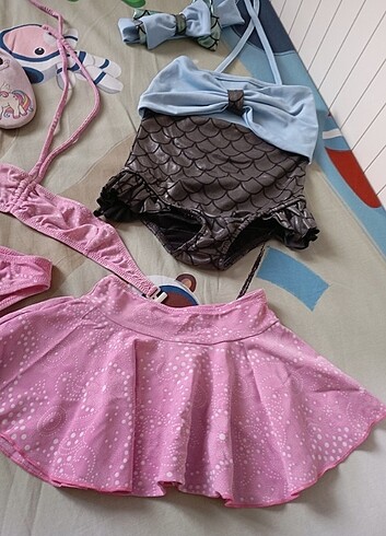 18-24 Ay Beden mor Renk Kız mayo bikini deniz ayakkabısı 