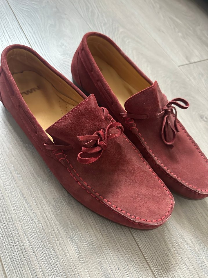 Bordo Süet Erkek Loafer Ayakkabı - Görsel 3
