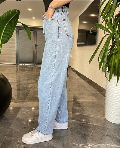 Dizi pensli baggy kot pantolon