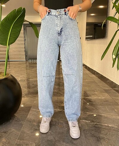 Diğer Dizi pensli baggy kot pantolon