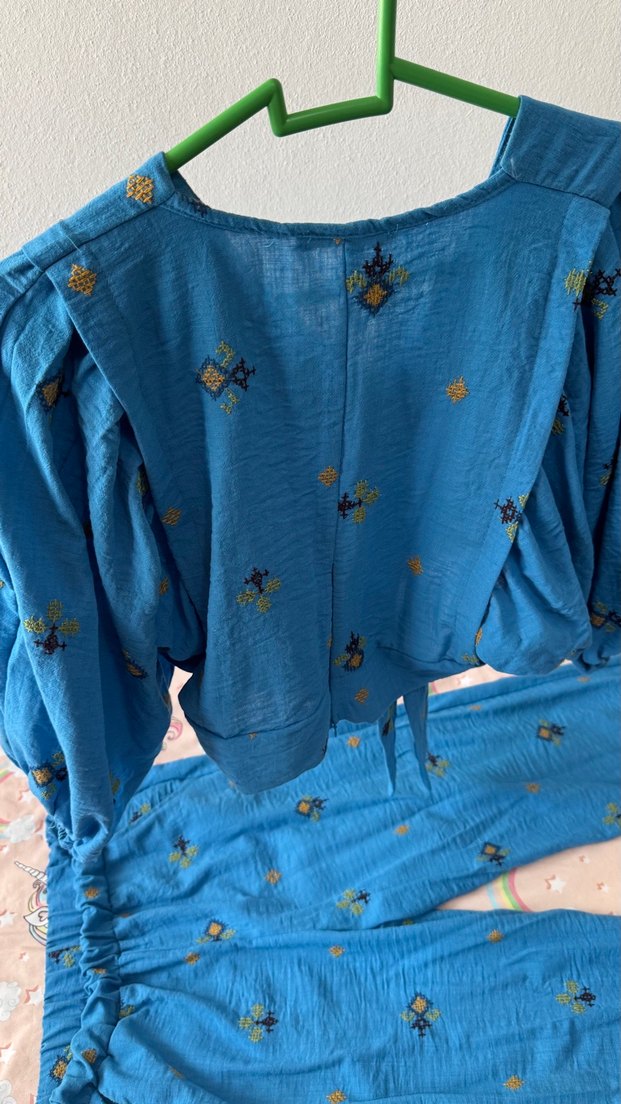 Mavi Nakışlı yarım  Kollu - Görsel 3