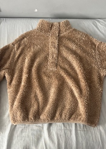 Kahverengi Peluş Kadın Sweatshirt