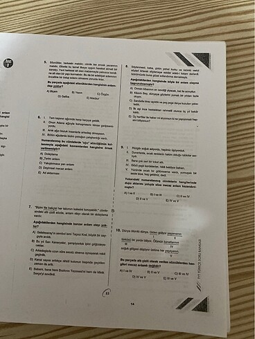  Beden Renk Tyt Türkçe Test Kitabı