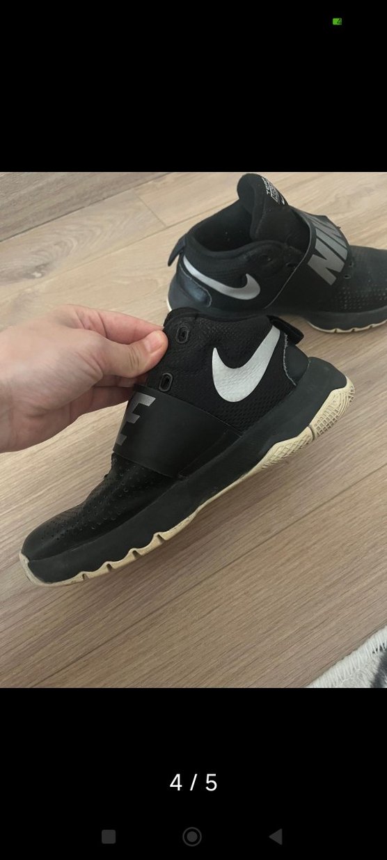 Erkek Çocuk Siyah Nike Cırtlı Spor Ayakkabı - Görsel 4