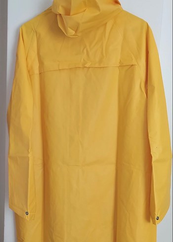 Sarı Düğmeli Midi Yağmurluk - Görsel 4