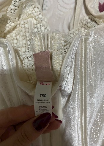 Penti Beyaz Dantelli Straplez Bustiyer - Görsel 2