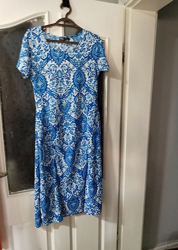 Mavi Bohem Pamuklu Midi elbise sifir hic kullanilmafi - Görsel 2