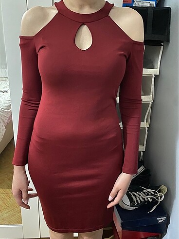 Bordo elbise