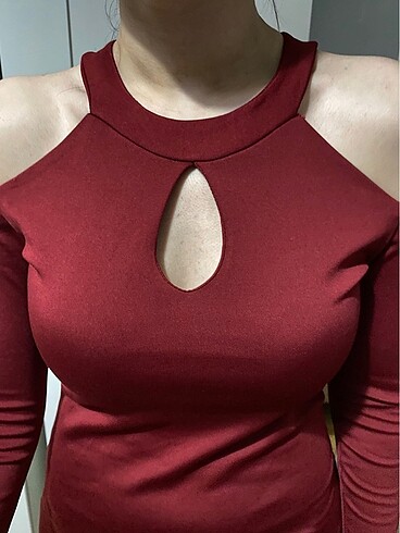 38 Beden Bordo elbise