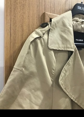 Bej Uzun Kadın Trençkot Kemerli - Görsel 3