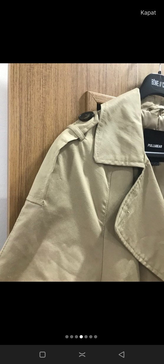 Bej Uzun Kadın Trençkot Kemerli - Görsel 3