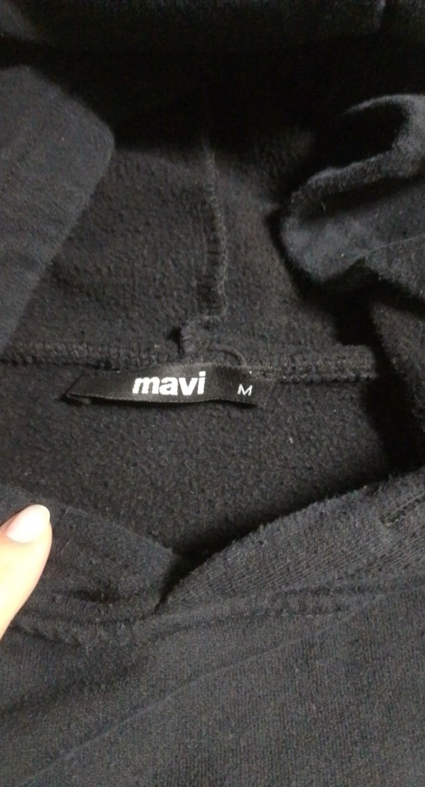 Kadın Siyah Kapüşonlu Fermuarlı Sweatshirt - Görsel 2