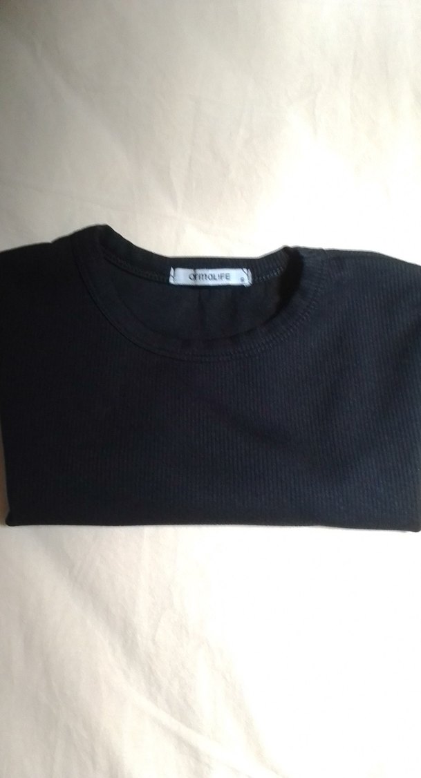 Siyah Mini Basic Kadın Tişört - Görsel 4