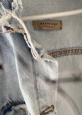 Düğmeli Mavi Gri Denim Ceket - Görsel 2