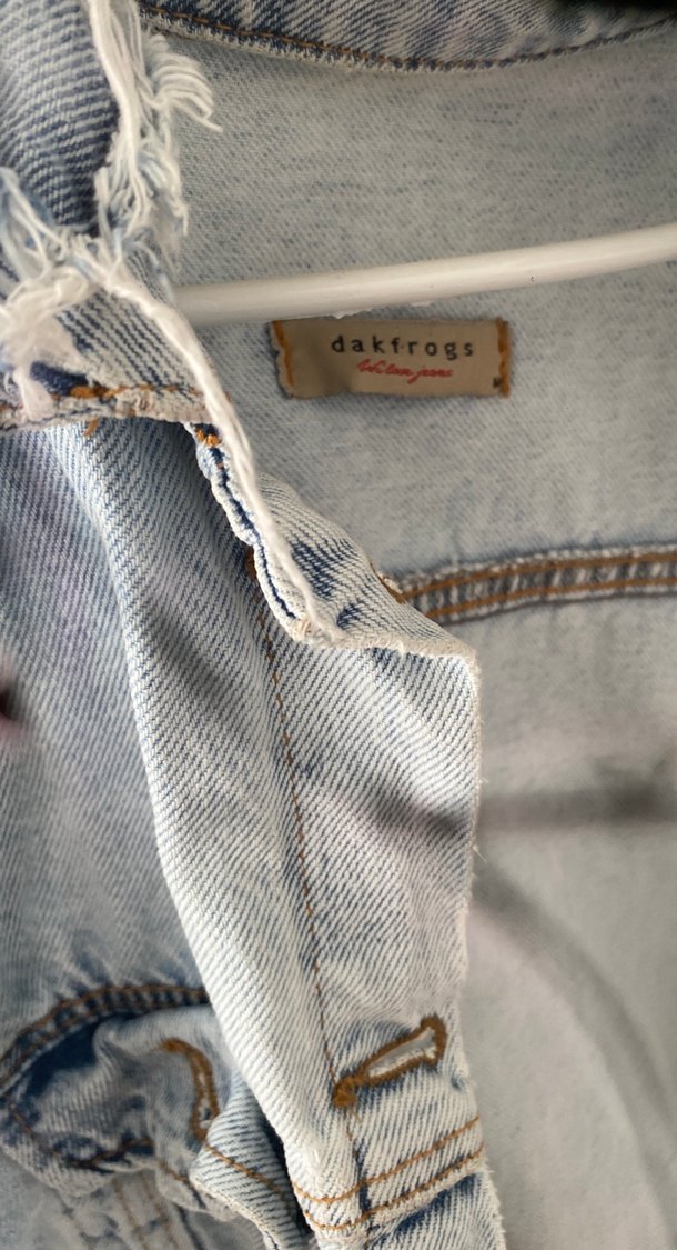 Düğmeli Mavi Gri Denim Ceket - Görsel 2