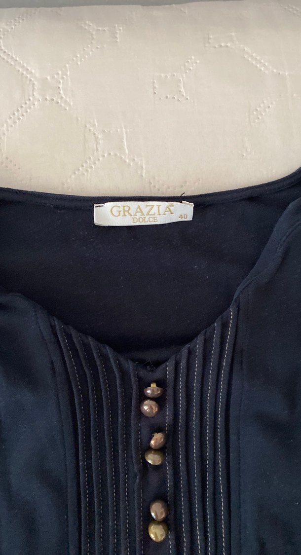 Düğmeli Kısa Kollu Midi Elbise - Görsel 3