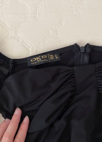 Drapeli Siyah Midi Gotik Kadın Elbise - Görsel 2