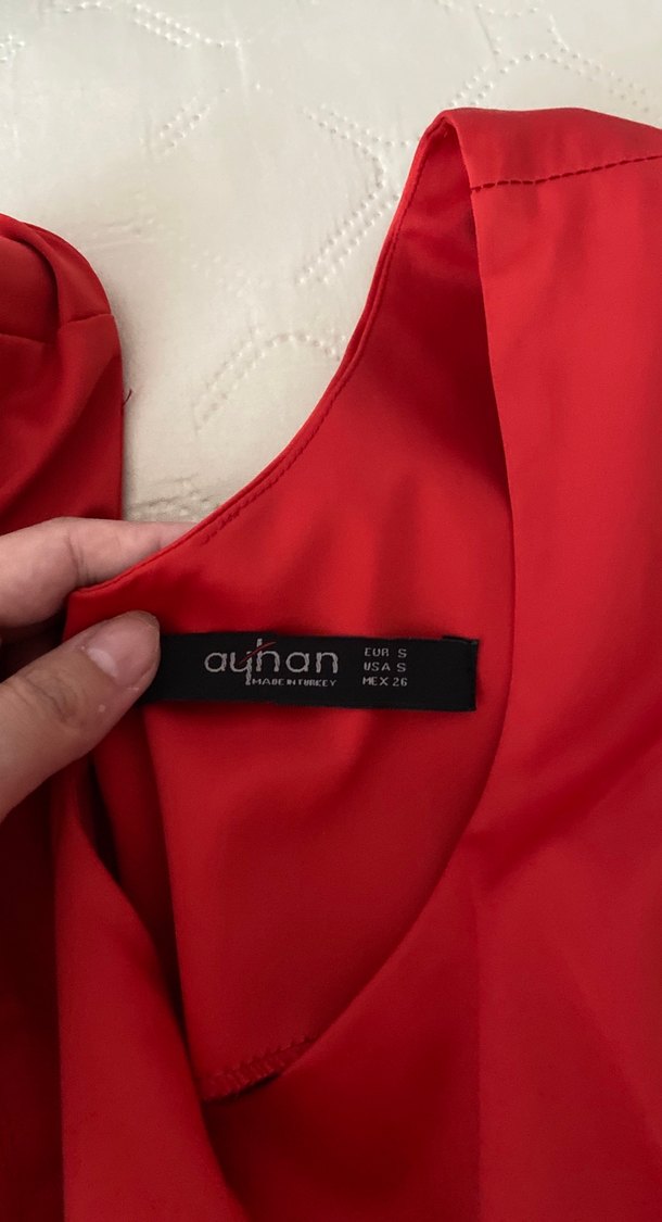 Kırmızı Pilili Midi Abiye Elbise - Görsel 2