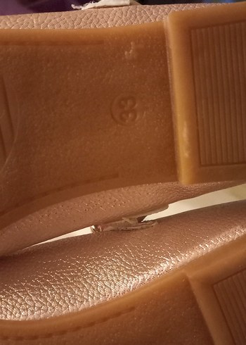 Bej Deri Tokalı Dolgu Topuk kiz cocuk  Babet - Görsel 2