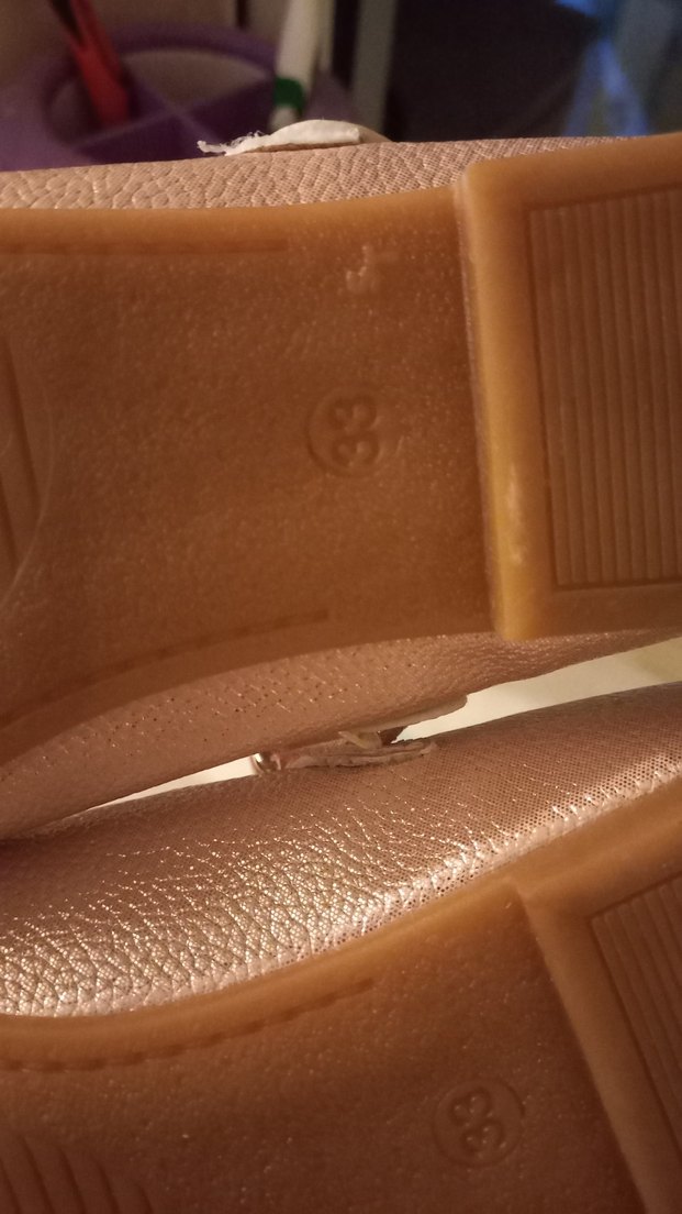 Bej Deri Tokalı Dolgu Topuk kiz cocuk  Babet - Görsel 2