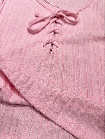 Primark Primark Pembe Bağcık Detaylı Crop