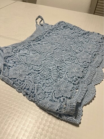 Diğer Dantelli crop bluz