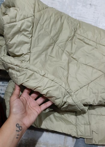s Beden ten rengi Renk Düğmeli bej Kadın Kışlık Midi Mont