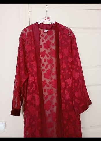 Bordo Uzun Bohem Çiçekli Kadın Sabahlık - Görsel 2