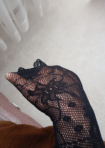 Siyah Dantel Gotik Kadın tayt - Görsel 5