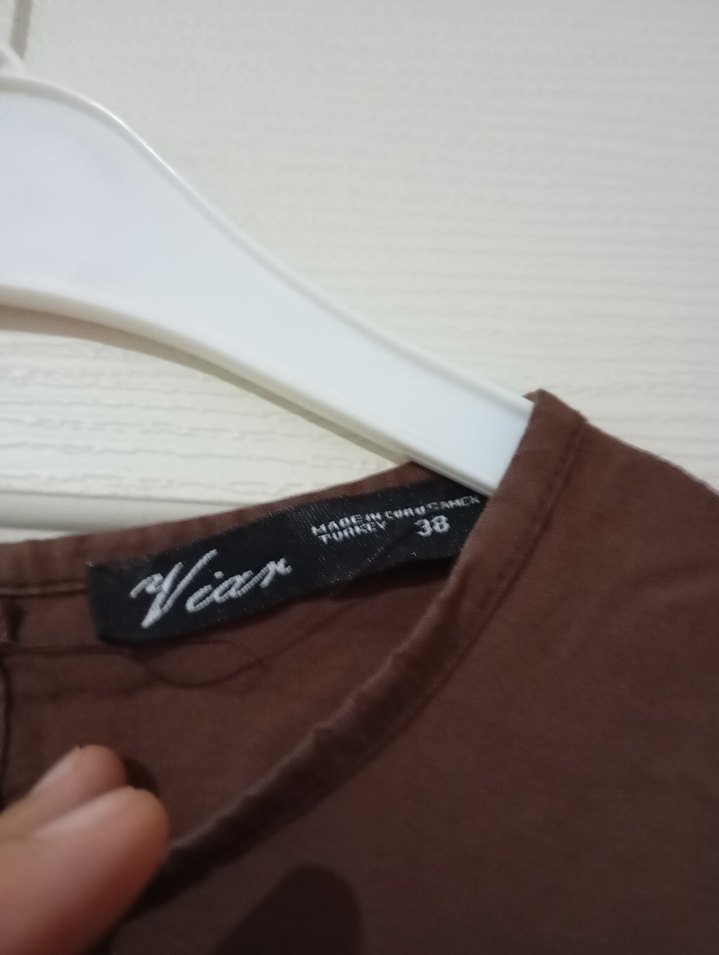 Kahverengi Uzun Salaş Kadın Elbise - Görsel 4