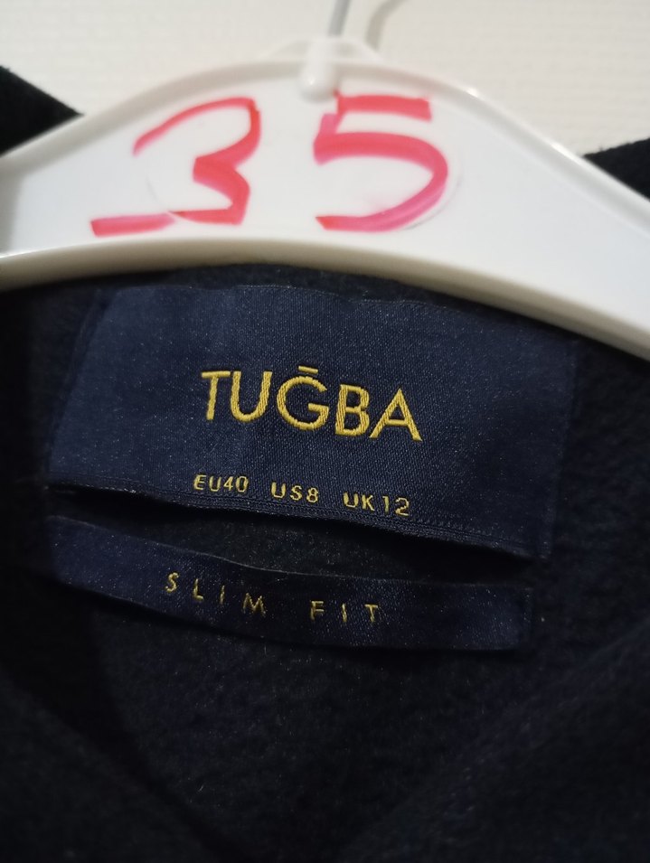 Lacivert Kadın Uzun Palto Katlamalı Detaylı - Görsel 4